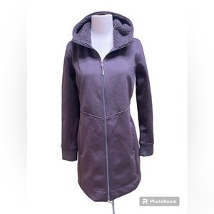 CALIA by Carrie Underwood Softshell Sherpa Hood Jacket Coat Purple Embossed M